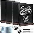 Tabletop Chalkboard Sign with Base Stand 4 Pack 8.5 x 11inch Double Side Standing Menu Boards Food Signs for Party Buffet Wedding Bar and Restaurant
