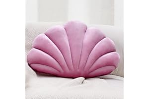 Sioloc Shell Pillows,Seashell Shaped Accent Throw Pillows,Decorative Pillow Cushion Floor Pillow for Couch Bed(Lavender,18 X 13 in)
