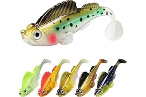 Gotour Weedless Soft Fishing Lures for Freshwater and Saltwater, Premium Pre-Rigged Jig Head Paddle Tail Swimbaits for Bass Fishing，Jigs Fishing Bait for Crappie Trout Walleye, Amazing Fishing Gifts