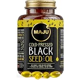 Maju Superfoods Black Seed Oil Capsules - Cold Pressed, 3X Thymoquinone, 100% Turkish Black Cumin Nigella Sativa Seed Oil, Liquid Pure Blackseed 60 Count, 500mg per Capsule