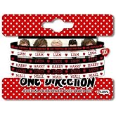 One Direction 1D Logo Names X 5 Official Black And White Wristbands