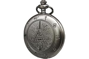 SIMAOTE Vintage Pocket Watch, Gravity Falls - Bill Cipher Pocket Watch with Chain for Men Women