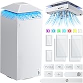 Cooling Fan Dust Proof for Xbox Series X Console with Colorful Light Strip | Dust Cover Filter, Rubber Dust Plugs, Low Noise Top Fan with 3 Gears,Cooler&amp;Light Independent Touch Switch, 2 USB Port, White