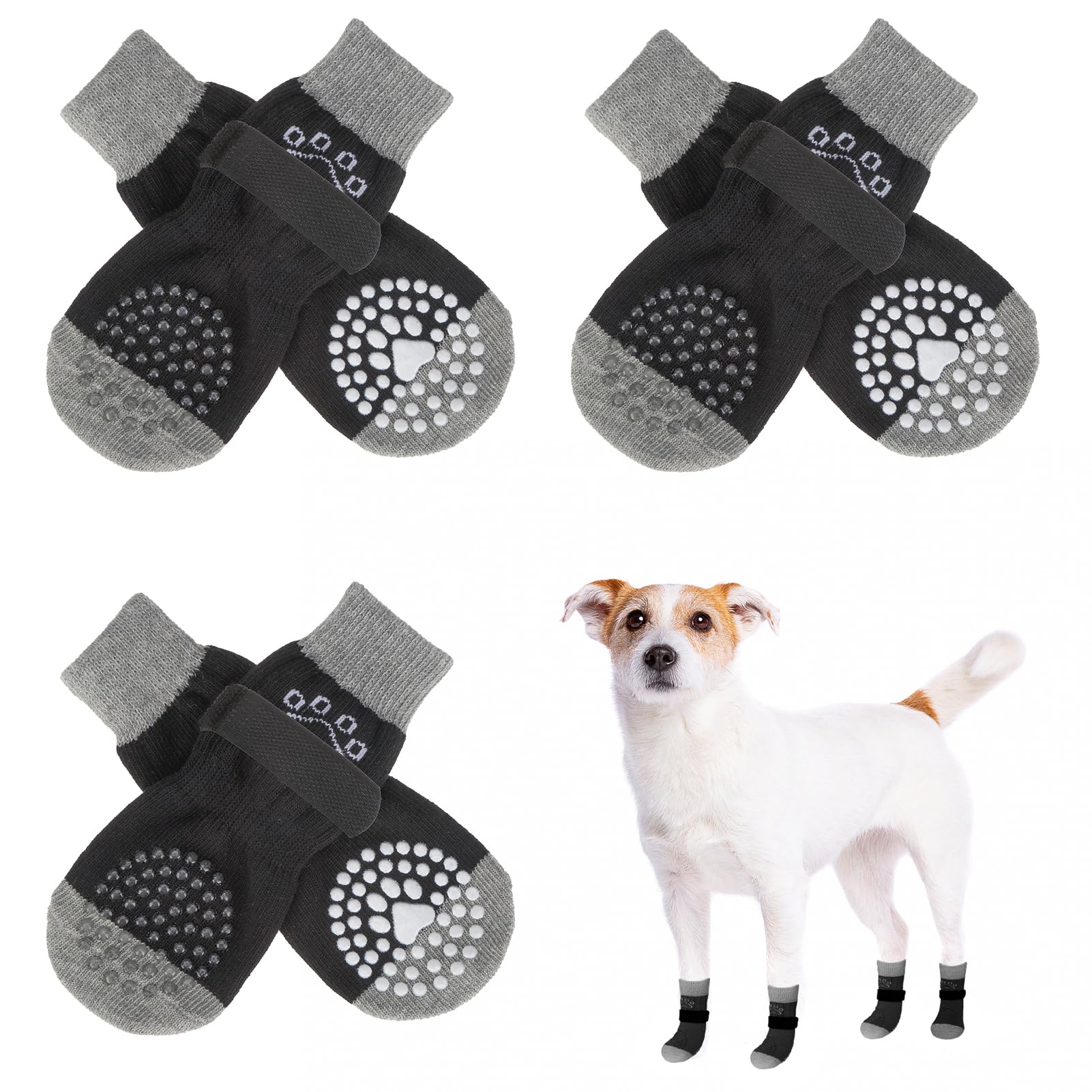 Photo 1 of SCENEREAL Anti Slip Dog Socks for Hot/Cold Pavement to Prevent Licking Paws, Dog Grippy Socks for Senior Dogs Hardwood Floors Walking, Pet Boots & Paw Protectors for Indoor Outdoor