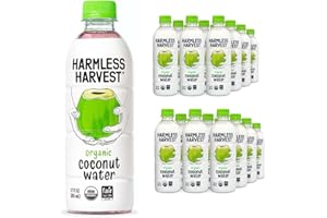 Harmless Harvest Organic Coconut Water Drink, Hydration with Natural Electrolytes, No Sugar Added, Fair for Life Certified, Pure Coconut Water 12 Fl Oz (Pack of 24)