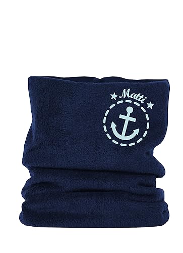 SupaRina Loop-Schal mit Anker und Namen personalisiert, Rundschal Schlauchschal Headgear für Jungen Mädchen Kinder Babys, Kus