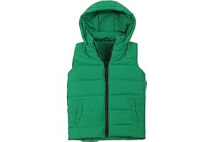 SNOW DREAMS Boys Puffer Vest Hooded Quilted Outwear Sleeveless Jacket Lined Zipper Waistcoat