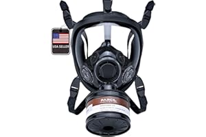 PARCIL DISTRIBUTION ST-100X Military Grade Full Face Respirator Mask with Advanced Air Filtration - For Chemical, Smoke, and Particulate Protection in Emergency Situations