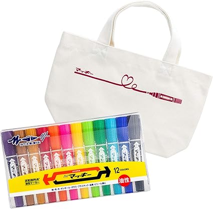 Amazon ゼブラ 油性ペン ハイマッキー 12色 トートバッグ付 Mc12c Ttom 文房具 オフィス用品 文房具 オフィス用品