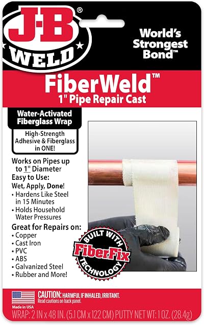J-B Weld FiberWeld Pipe Repair Cast 1 inch Kit 2.5cm x 121cm