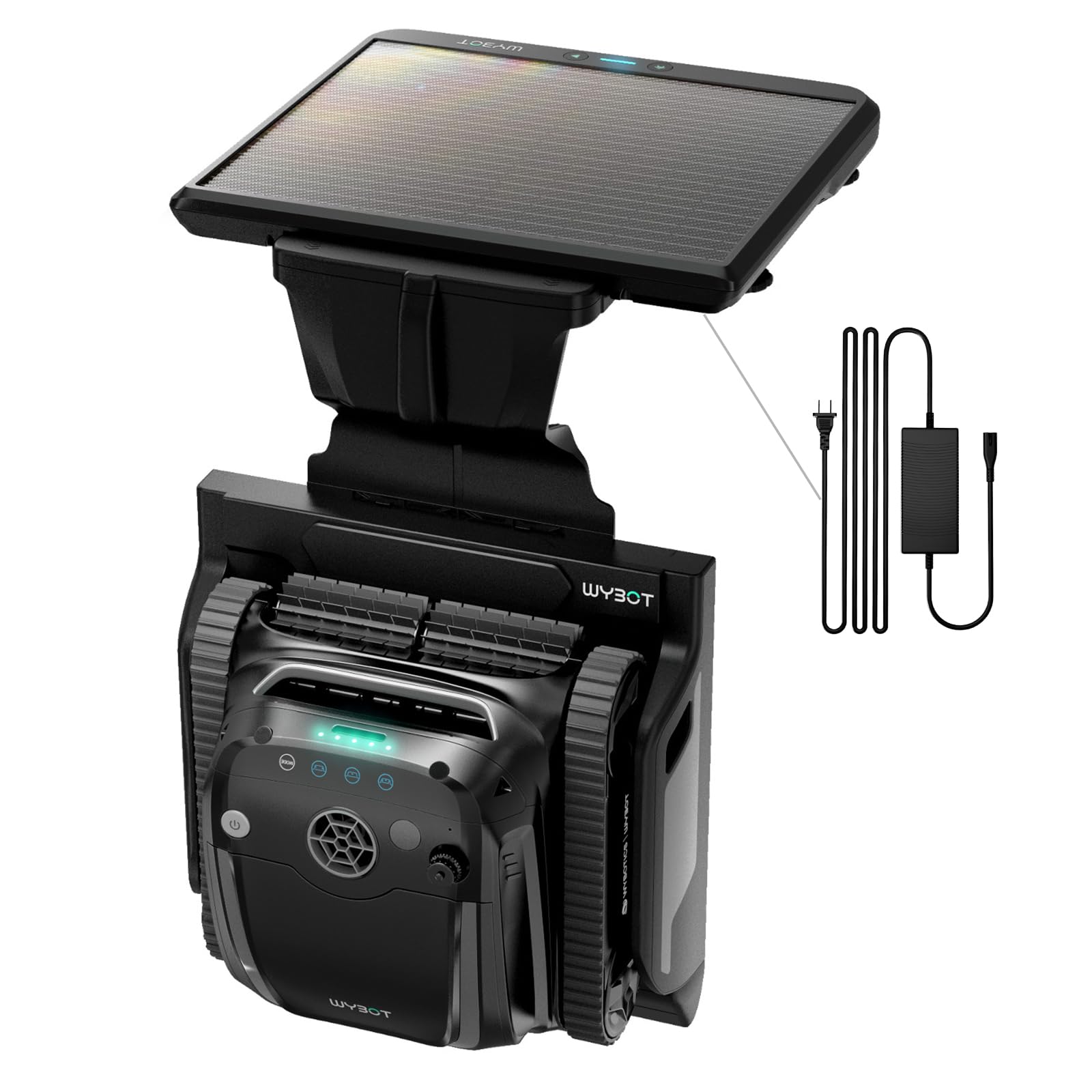 Photo 1 of ***VERY USED*** WYBOT S2 Solar Pool Vacuum Cleaner, Smart Auto Parking, Dual Charging Modes, 3D Adsorption System, Brushless Motor, App Control, for In-Ground Pools up to 3,229 Sq.Ft, Black & Grey