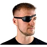 Black Leather Eye Patch, Concave 3D Design for Adults, Adjustable Strap | Airflow Vent, Breathable Design, Hypoallergenic Foam Lining, Zero Pressure Fit, Suitable for Men And Women for Daily Wear