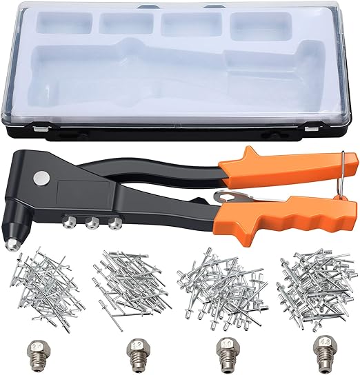 eSynic Professional Pop Rivet Gun Heavy Duty Hand Riveter Kit Rivet Gun