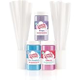 Cotton Candy Express Floss Sugar Variety Pack with 3 - 11oz Plastic Jars of Cherry, Blue Raspberry &amp; Grape Flossing Sugars Plus 50 Paper Cotton Candy Cones