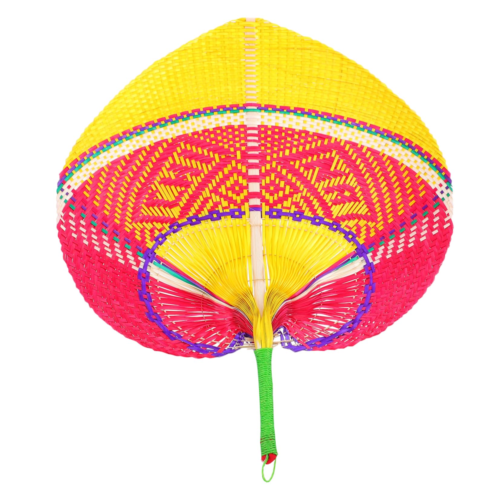 Artibetter Cattail Fan Folding Beach Chairs Fans Handheld Paper Fans Handheld Peach Shape Weaving Fan Rustic Chinese Style Hand Fan Chinese Bamboo Fan Creative Fan Manual Elderly Wicker