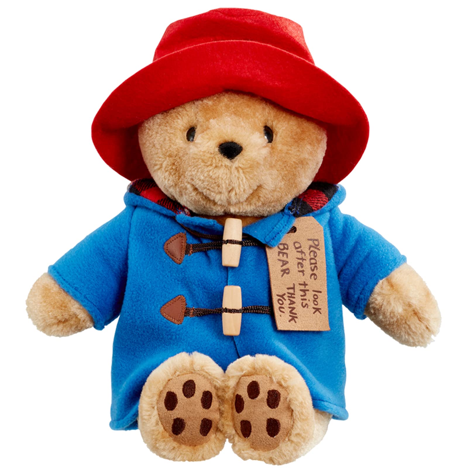 Rainbow Designs Cuddly Classic Paddington Bear - Paddington Bear Toy, 21cm Sitting Teddy Bear with Soft Duffle Coat and Real Toggles, Battered Red Felt Hat
