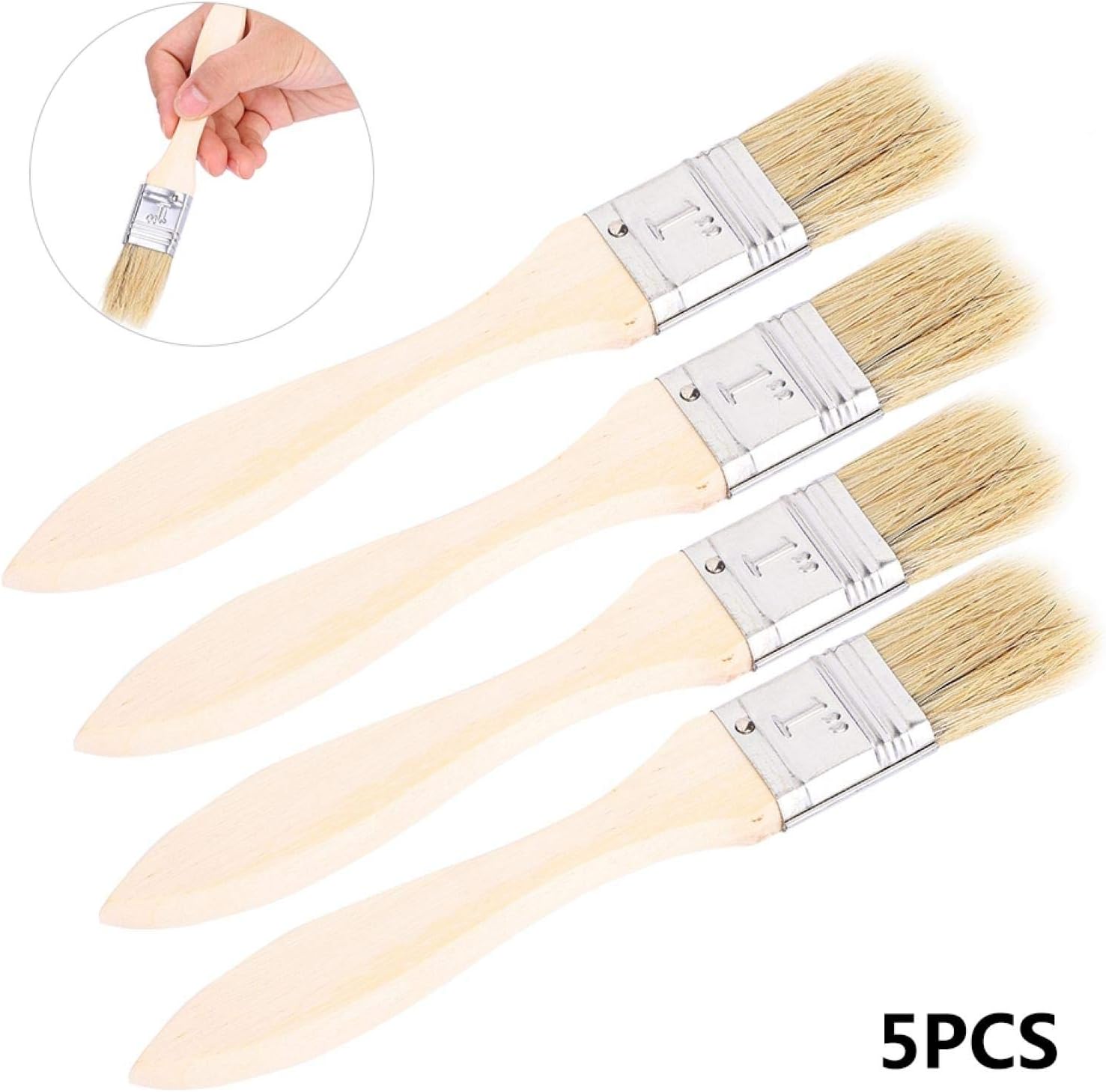 5pcs Pastry Brushes, Natural Bristle Pastry Brushes with Wooden Handle - Image 5