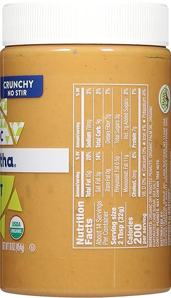 MARANATHA ORGANIC CRUNCHY PEANUT BUTTER SPREAD, NO STIR, 16 OUNCE JAR