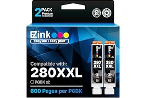 E-Z Ink Compatible tr8620a Ink Cartridge Replacement for Canon 280 PGBK 280 XXL Canon Ink PGI-280XXL to use with PIXMA TR8520 TR8620 TR8622a TS9521C TS6120 TS9120 TS6320 TR7520(2 PGBK)