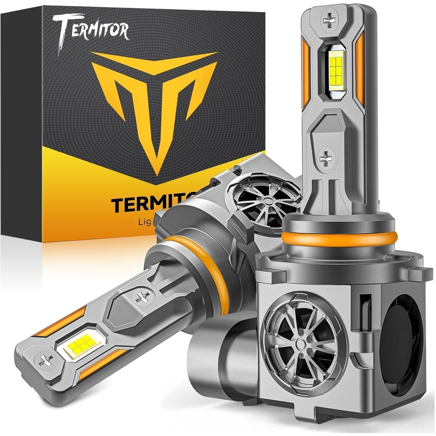 Termitor 2026 Latest 9006 HB4 Bulbs, 55000LM 1200% Brightness, 6500K Cool White, 80000Hrs Lifespan, 1:1 Size Plug and Play, CANbus Ready, Fog Light Replacement, Pack of 2 Image