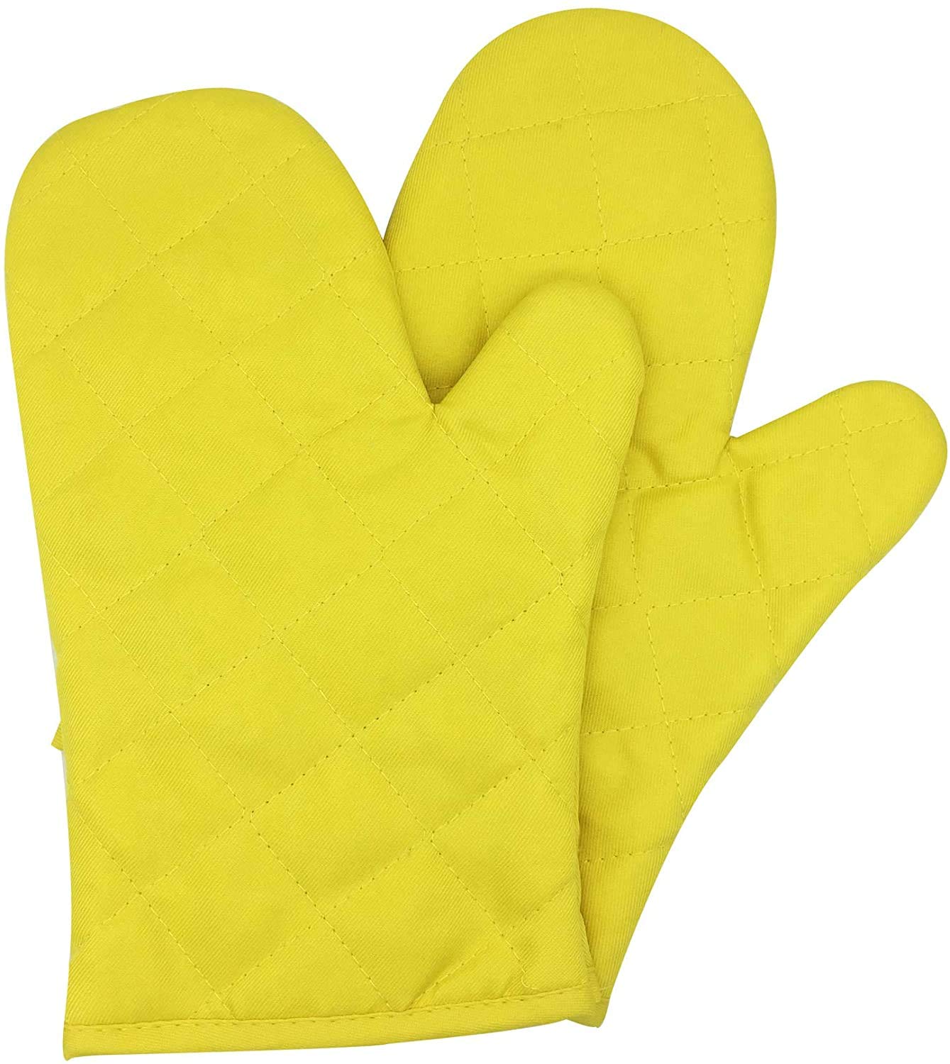 Voarge Oven Gloves, Heat Resistant Oven Gloves, Thickened Heat Resistant Oven Gloves, Pot Holder, Baking Gloves Baking Accessories, 1 Pair (Yellow)