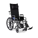 Medline Reclining Wheelchair, 18", with Elevating
