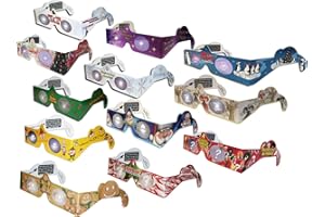 AMERICAN PAPER OPTICS 24 Count Holiday Specs Christmas 3D Glasses Turn Holiday lights into magical images includes Penguin Gingerbread Candy Cane Feliz Navidad Santa Angel Elf Reindeer Snowman Stars Snowflake and Surprise