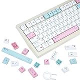 132 Keys White Pink Keycaps, PBT XDA