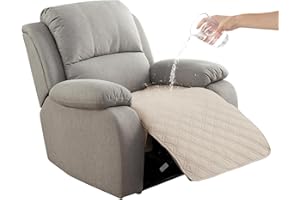 Genina Waterproof Recliner Chair Covers, Recliner Cover for Dog Pets Friendly, Washable Antislip Reclining Chair Cover Furniture Protector, Sofa Slipcover for Living Room(23.6inch/Beige)