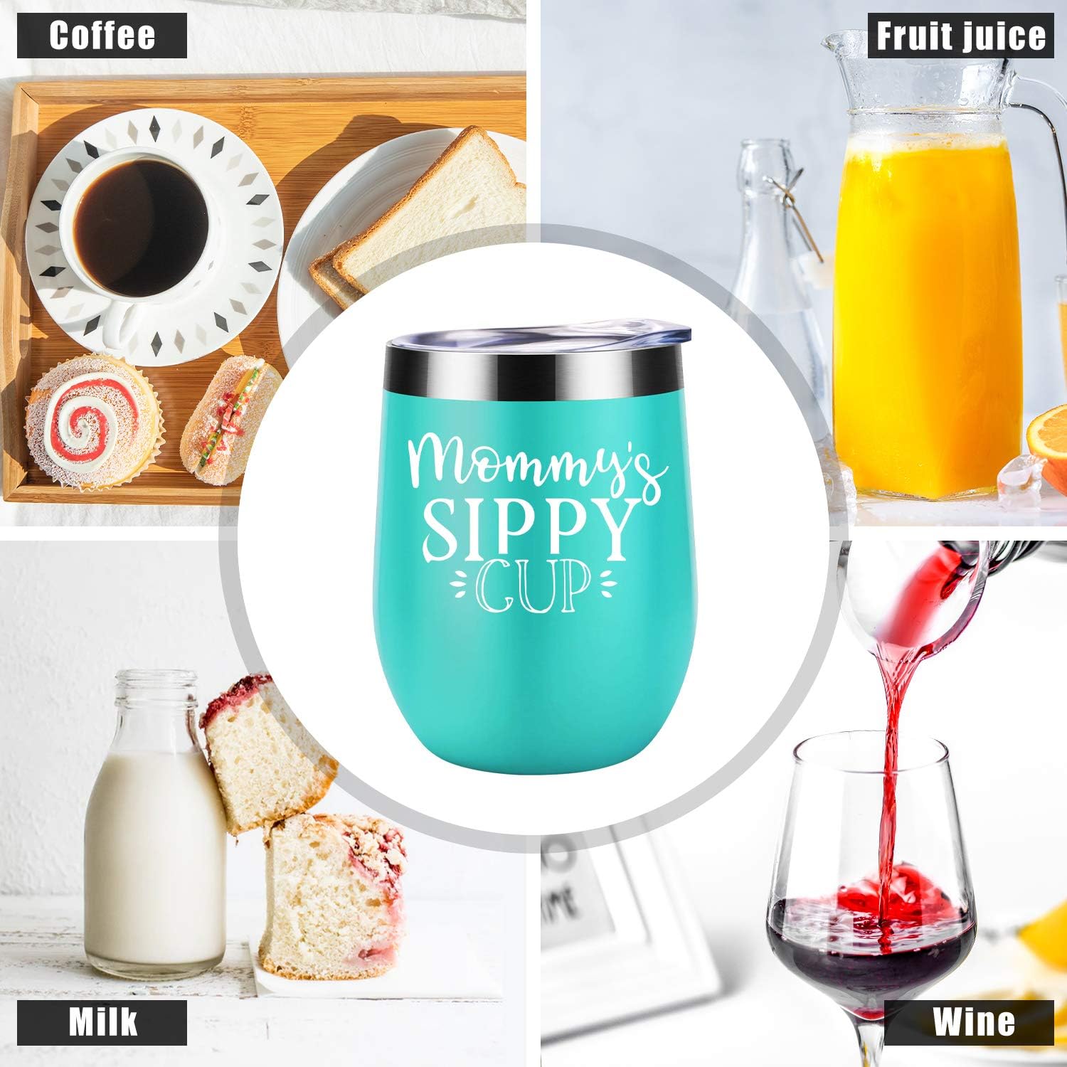 Mommy S Sippy Cup Coolife 12 Oz Stainless Steel Novelty Wine Tumbler Insulated Stemless Funny Sippy Cup With Lid And Straw Gift For Any Mom Amazon Co Uk Kitchen Home