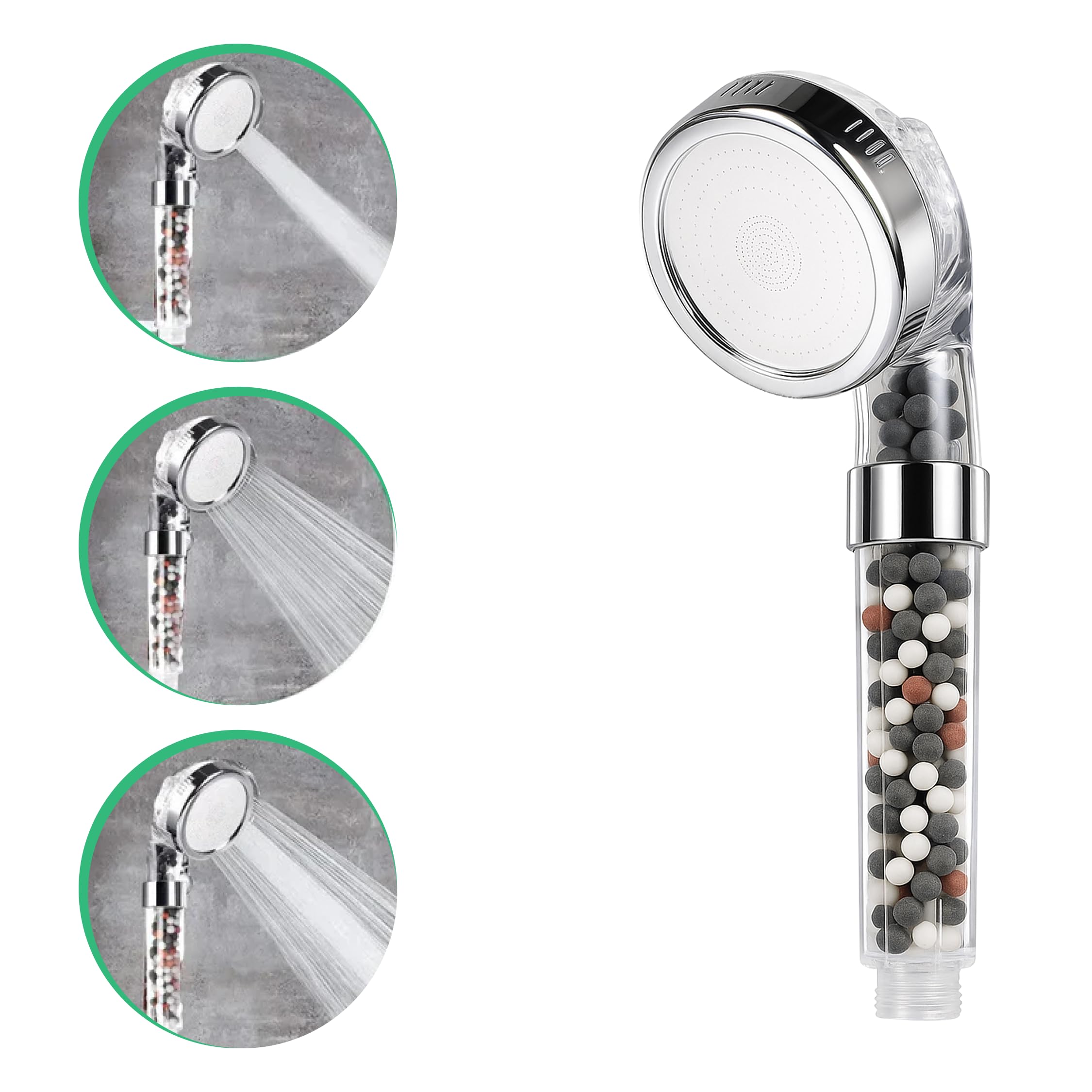 Shower Head High Pressure by StoneStream® Original Filter Shower Head for Hard Water with 3 Spray Settings — for All Shower Types