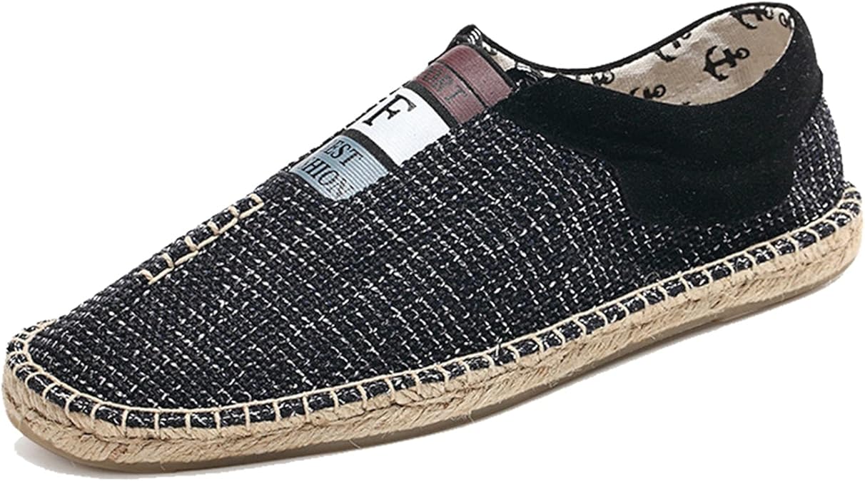 New Men Canvas Shoes Summer Breathable Handmade Hemp Soles Casual Shoes Light Fisherman Loafers 