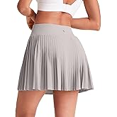 G4Free Pleated Tennis Skirts for Women Wrapped Front Golf Skorts A Line Flowy Soft Athletic with Inner Shorts Pockets