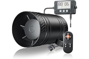 ONVEAN 4 Inch Inline Duct Fan with Humidity Sensor and Remote, Upgraded 3 Speed Timer Humidity & Temperature, Low Noise HVAC Ventilation Fan in Basement Bathroom Workshop Attic FP128A