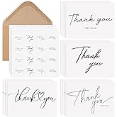 Azureal Thank You Cards with Envelopes 52-Pack, Minimalist Design 3.5x5 Inches Thank You Notes with Envelopes Set and Matching Stickers, Blank Cards for Wedding, Bridal, Baby Shower, Graduation, Business