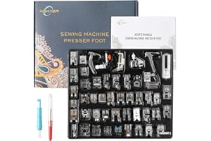 Aiskaer 48Pcs Sewing Machine Presser Feet Foot Set for Brother, Babylock, Singer, Janome, Elna, Toyota, New Home, Simplicity, Kenmore