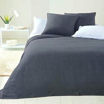 Byour3 Uberwurf Fur Doppelbett Aus Baumwolle Fur Einzelbett Und Franzosisches Bett Fur Fruhling Sommer Fur Den Sommer Fur Den Sommer Fur Doppelbett Aus Baumwolle Verschiedene Grossen 1piazza E Mezzo 230x280 Cm Anthrazit