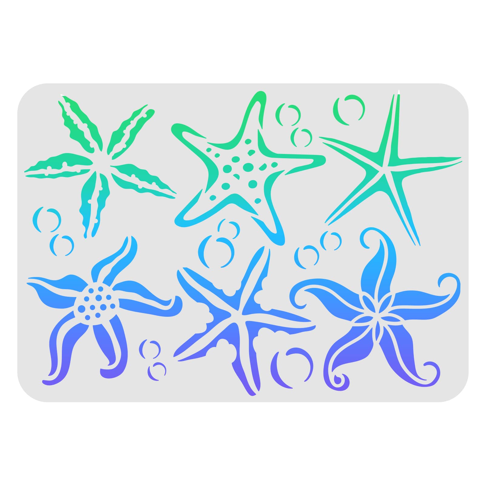 FINGERINSPIRE Starfish Stencil 29.7x21cm 8 Starfish Drawing Template Reusable Stencils for Painting on Wood Tile Fabric Floor