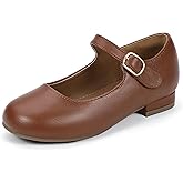 Hehainom Girls Dress Shoes Mary Jane Ballet Flats Little Big Kids Flower Girl Low Heels School Wedding Party Shoes