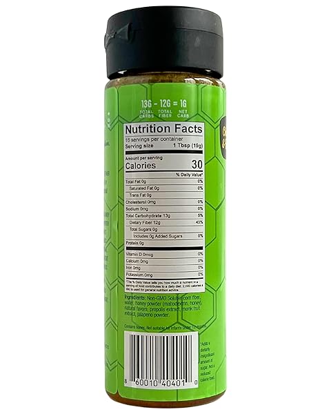 CHICK & ROO ZERO SUGAR HONEY SUBSTITUTE – CLASSIC FLAVOR: NATURALLY ENRICHED WITH HONEY & PROPOLIS, SUGAR FREE, PREBIOTIC FIBER, LOW CARB, NON-GMO, GLUTEN-FREE, (1 BOTTLE, 10.5 FL OZ) (JALAPEÑO)
