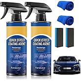2PCS Car Coating Spray, Quick Effect Coating Agent, Coat Car Wax,Car Scratch Wax Coating Spray, Oil Film Emulsion Glass Cleaner