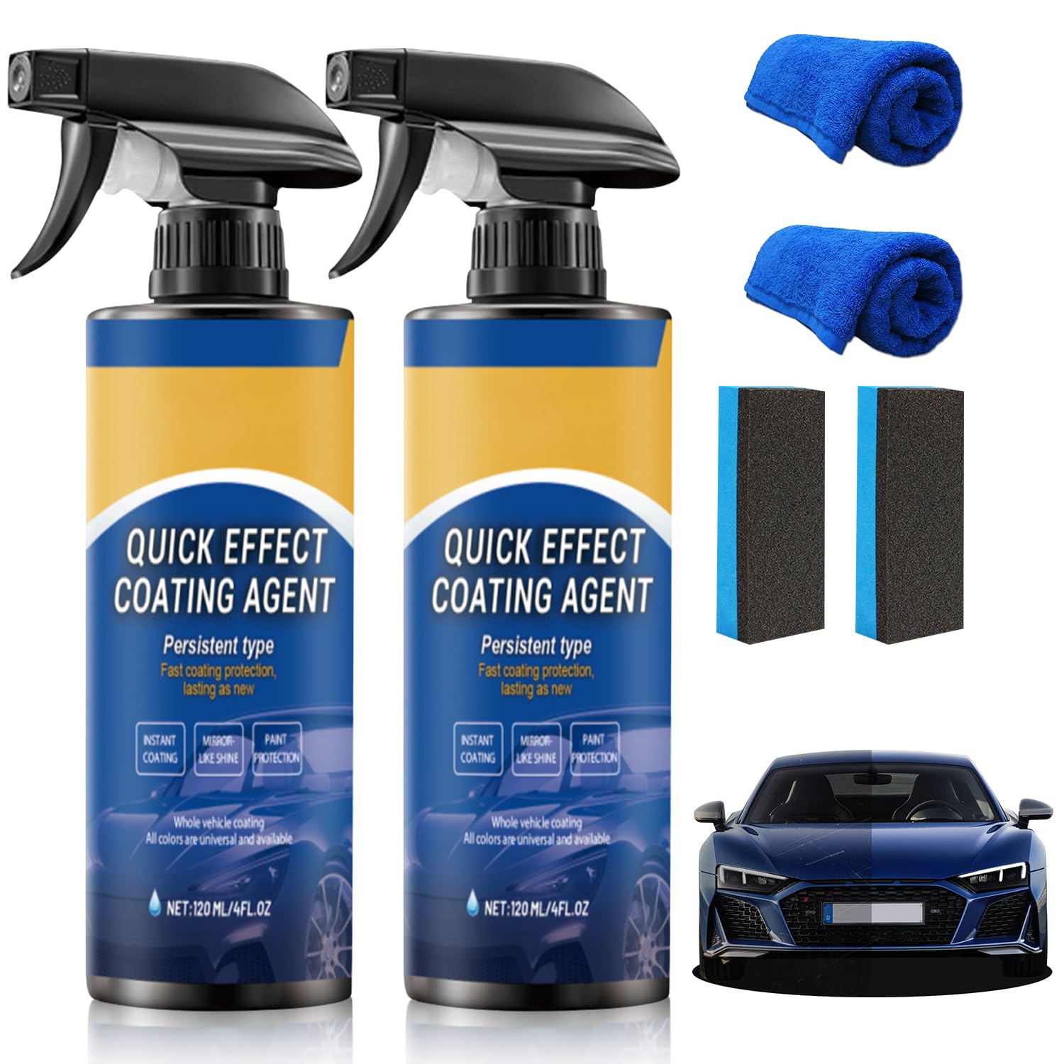 Photo 1 of 2PCS Car Coating Spray, Quick Effect Coating Agent, Coat Car Wax,Car Scratch Wax Coating Spray, Oil Film Emulsion Glass Cleaner