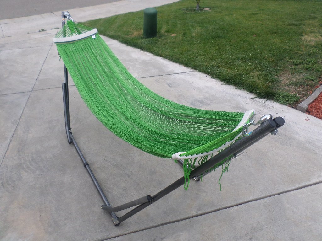 ban mai Indoor/Outdoor Adult Hammock Swing Bed with Adjustable Medium Duty Metal Frame 72" for Adult
