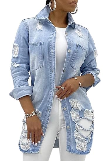 lightweight long denim jacket