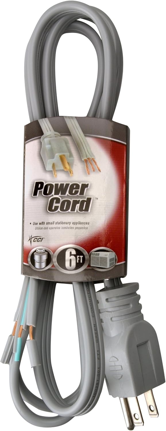 Coleman Cable 09736 16/3 Appliance Replacement Cord, 13Amp 125Volt