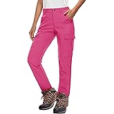 MAGCOMSEN Women's Fleece Lined Winter Hiking Waterproof Insulated Outdoor Snow Ski Softshell Pants for Cold Weather