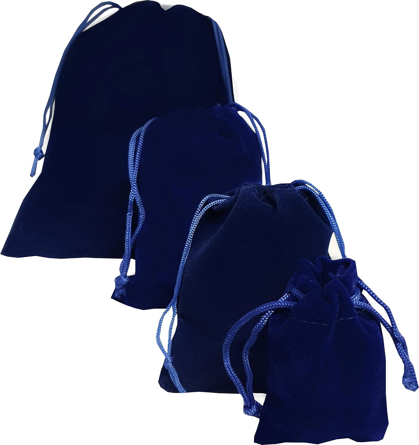 Pouchy 10Pcs Soft Navy Blue Velvet Jewellery Pouches Gift Bags with