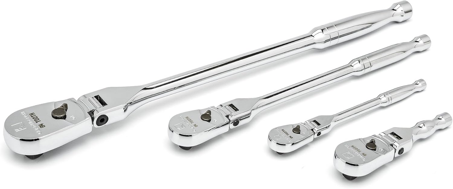 GEARWRENCH 1/4", 3/8" & 1/2" Drive 84 Tooth Flex Head Teardrop Ratchet Set, 4 Pc. - 81230F - Socket Wrenches - 