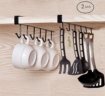Buy Eigpluy 2pcs Mug Holder Under Cabinet Cups Wine Glasses