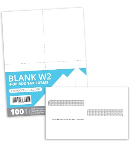 W-2 Forms 10 Pack - 1000 Sheets W-2 4-Up Employee Tax Forms ...